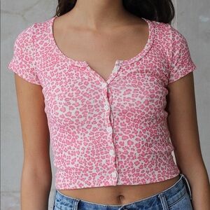 Brandy Melville Pink Cheetah Zelly Top